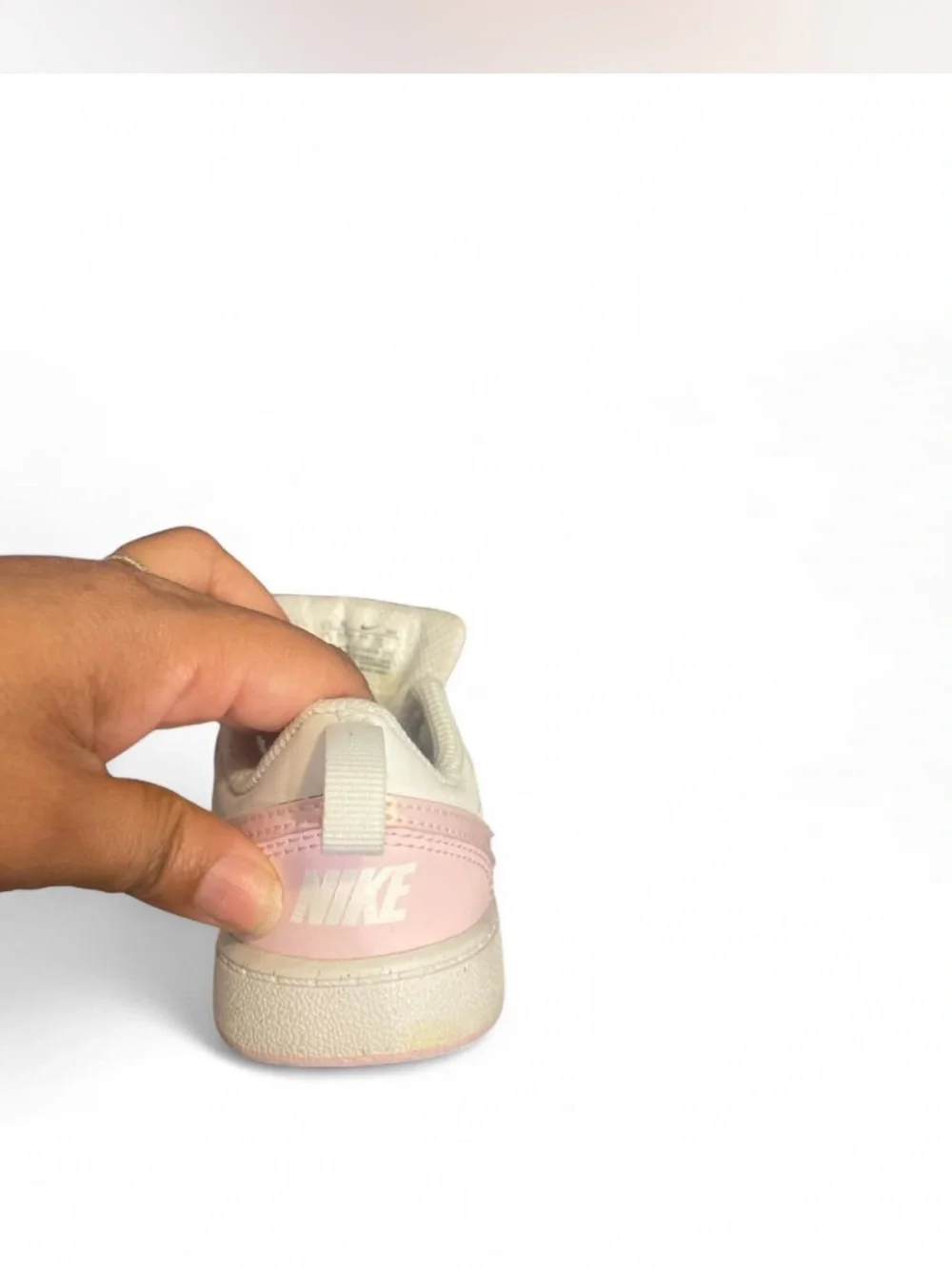 Nike Kids Pink and White Hook-and-Loop Sneakers